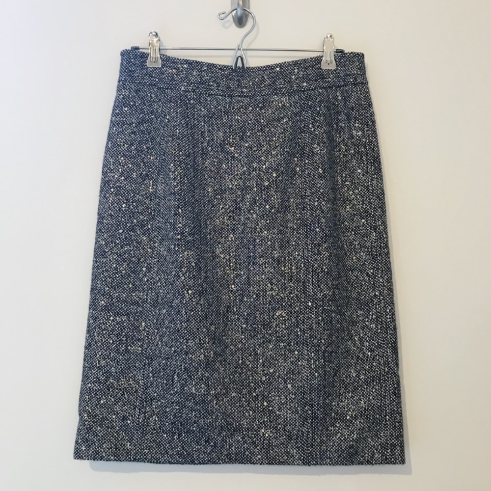 Tory Burch Navy Tweed Skirt - Picture 3 of 8